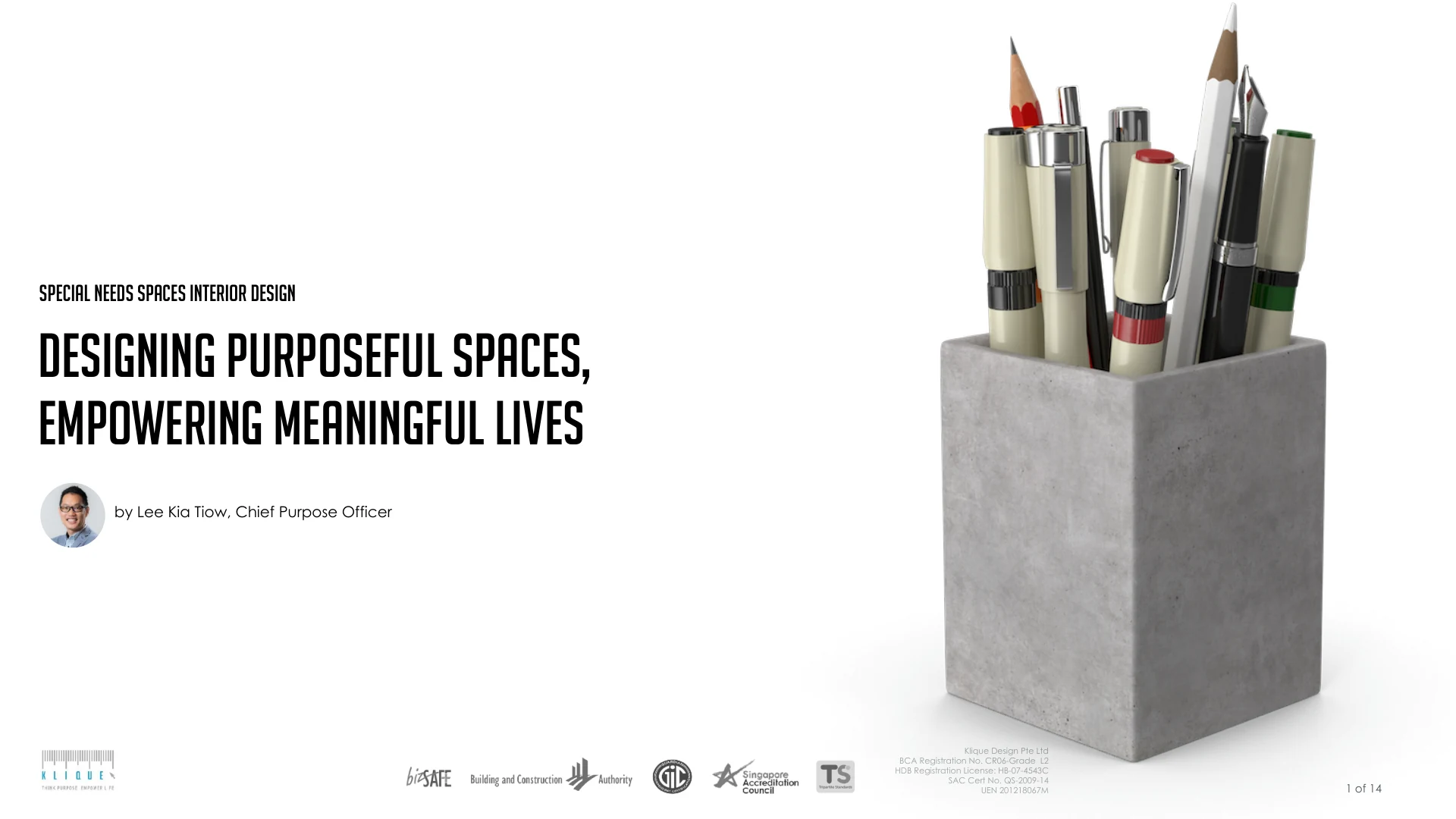 Klique Design special needs schools presentation cover