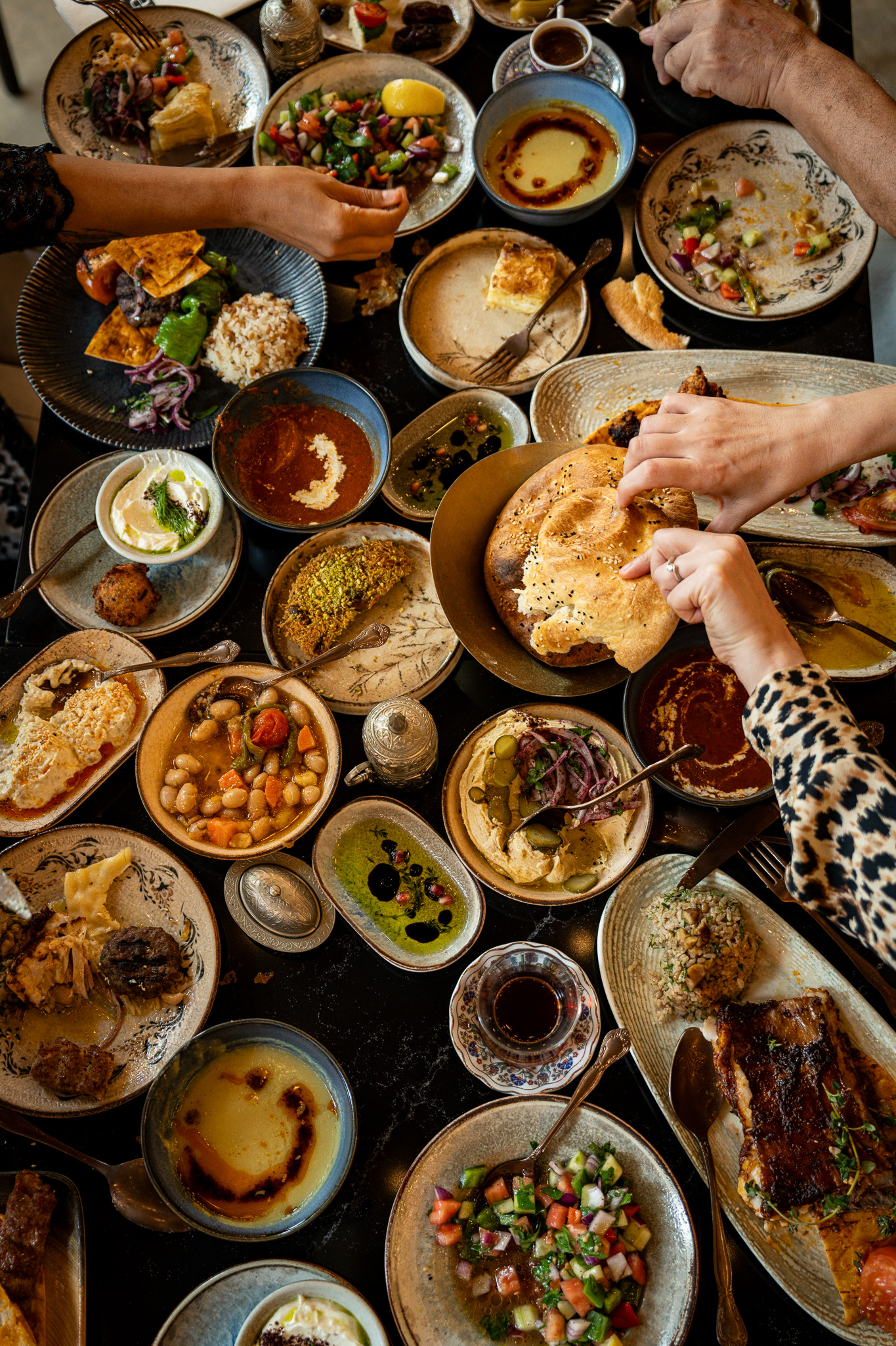 Ramadan feast preparation and table setting